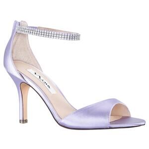 Nina Women's Volanda Satin Ankle Strap High Heel Sandals Purple Size 8